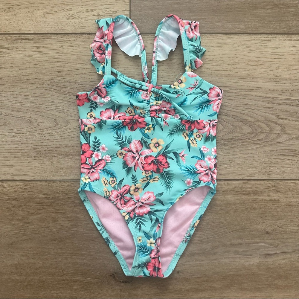 NWOT Feather 4 Arrow Hawaiian Tropical Floral Swimsuit 2T